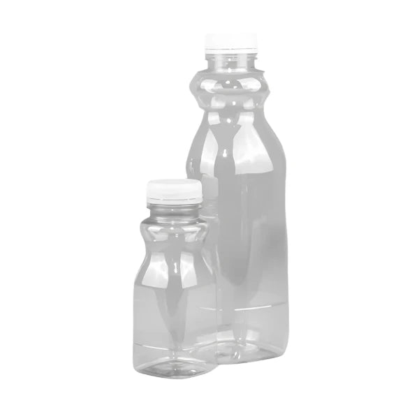 Gray Square FRESH PET Juice and Smoothie Bottle PET (Pack of 10) – Clear, Leak-Proof Bottle for Fresh Beverages