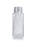 Light Gray Square Plastic Juice and Smoothie Bottle PET (Pack of 10) – Leak Proof, Reusable, Clear Design for Fresh Beverages
