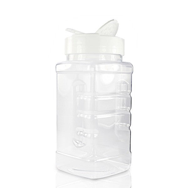 White Smoke Square PET Bottle - Compatible with Flapper Cap for Easy Dispensing
