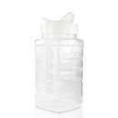 White Smoke Square PET Bottle - Compatible with Flapper Cap for Easy Dispensing