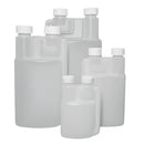 Gray Twin Neck Child Resistant Plastic Dosing Bottle - Includes Red & Green CRC Caps