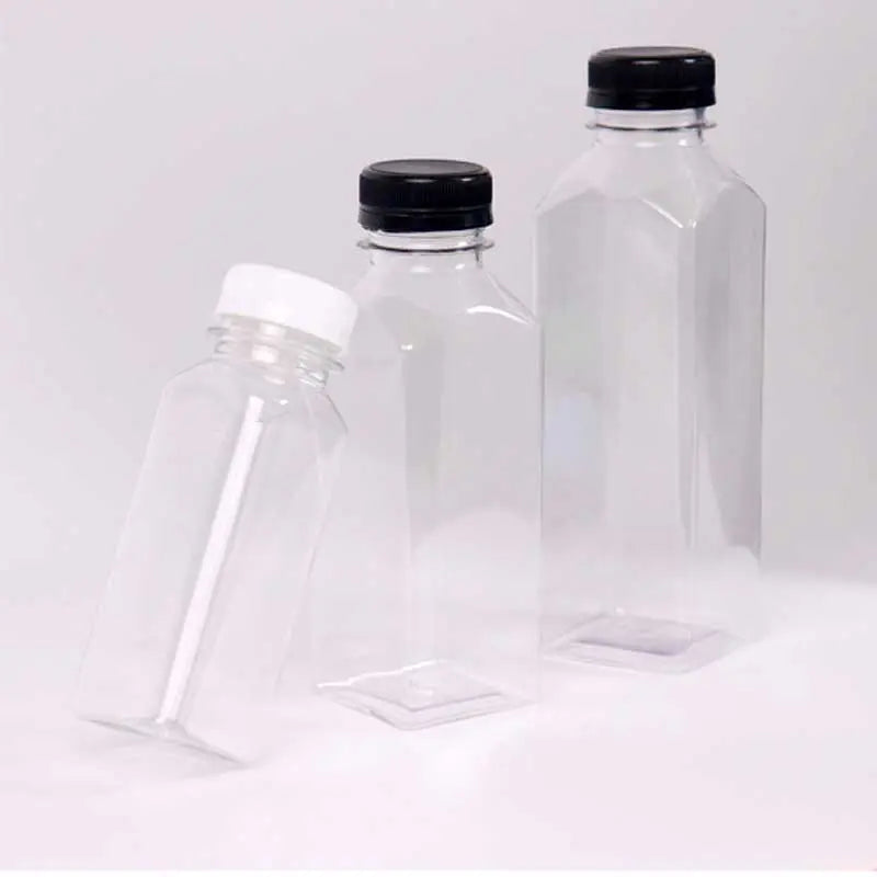 Light Gray Round Clear Juice Shot Bottle PET (Pack of 10) – Durable, Transparent Bottles for Fresh Juices