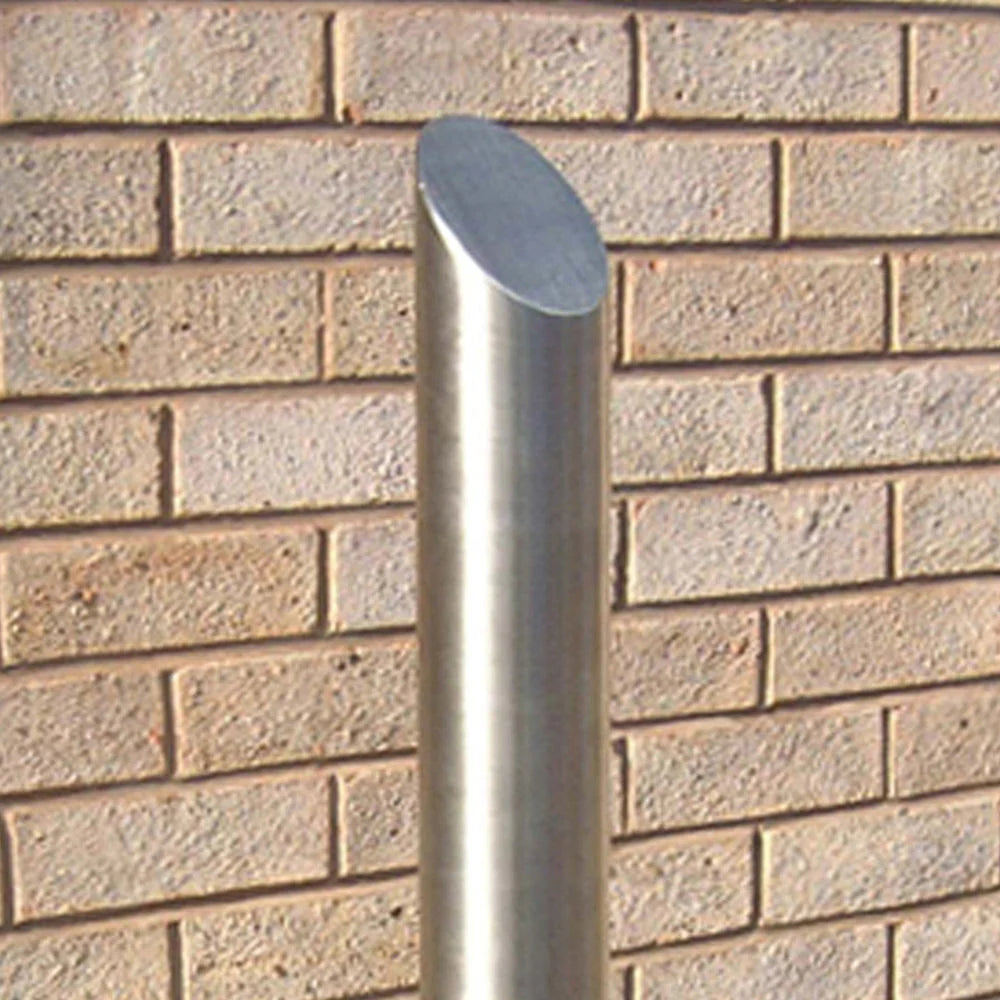 Tan Mitre Top Bollard 1000mm Above Ground 60mm - 168mm Diameter Stainless Steel