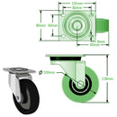 Light Gray 100mm Heavy Duty Swivel, Fixed & Braked Castors With Cast Iron & Ball Bearing Wheel