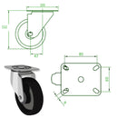 Black 125mm Heavy Duty Swivel, Fixed & Braked Castors With Cast Iron & Ball Bearing Wheel