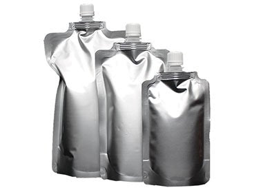 Light Slate Gray Spout Pouch with Cap – Complete Unit in Clear, Black, or Silver – Reusable, Leak-Proof Liquid Packaging