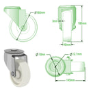 Light Gray 160mm Swivel & Braked Castors with White Nylon Wheel with Roller Bearing Single Bolt Fixing 350Kg Load Capacity
