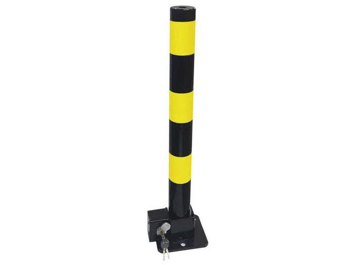 Dark Slate Gray Heavy-Duty Lockable Folding Parking Post / Bollard – Steel Anti-Theft Fold-Down Barrier for Driveways & Reserved Spaces