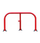 Firebrick Red Fold-Down Hoop Barrier with Built-In Lock – Surface-Mounted Parking & Access Control