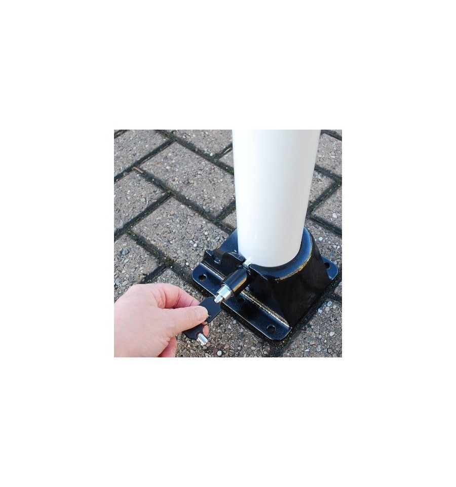 Gray 76mm Fold Down Parking Post With Integral Lock & Chain Eyelet