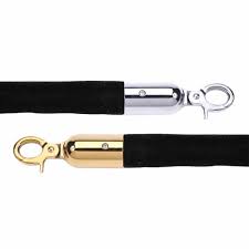 Light Gray Premium Queue Control Velvet Rope Barrier – Elegant Velvet Stanchion Rope System for Crowd Management