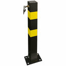 Sandy Brown Lockable Heavy-Duty Steel Folding Parking Post – Surface-Mounted Security Bollard for Driveways & Reserved Parking