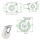 Dark Slate Gray 250mm Ultra Heavy Duty Swivel, Fixed & Total Stop Braked Castor With 4 Bolt Fixing Plate 3000Kg Load Capacity