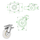 Beige 300mm Ultra Heavy Duty Swivel, Fixed & Total Stop Braked Castor With 4 Bolt Fixing Plate 3000KG Load Capacity