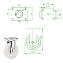 Beige 300mm Ultra Heavy Duty Swivel, Fixed & Total Stop Braked Castor With 4 Bolt Fixing Plate 3000KG Load Capacity