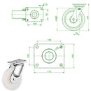 Beige 300mm Ultra Heavy Duty Swivel, Fixed & Total Stop Braked Castor With 4 Bolt Fixing Plate 3000KG Load Capacity