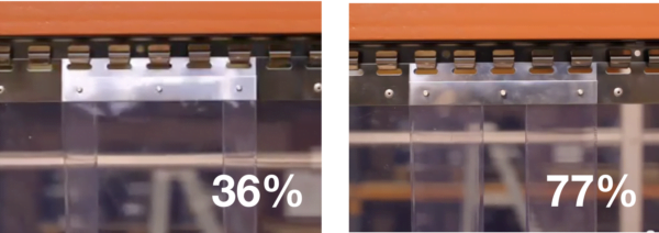 Dark Slate Gray Transparent Yellow Coloured Strip Curtains (Hook-on)