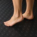 Black Circular Stud Rubber Matting Roll – R11 Slip-Resistant Flooring for Industrial & Commercial Areas