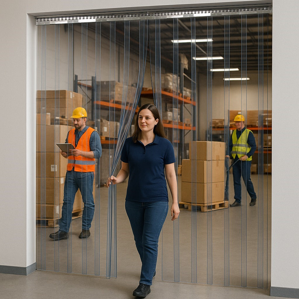 Dim Gray Standard Clear PVC Strip Curtains (Hook-on)