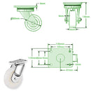 Beige 80mm ULTRA Heavy Duty Swivel & Fixed Castors with Cast Nylon Ball Bearing Wheel