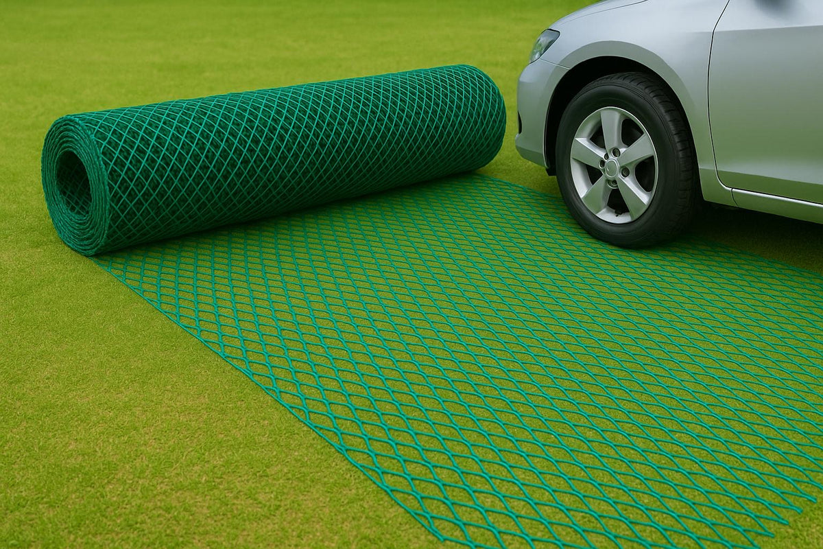Olive Drab Heavy-Duty Grass Reinforcement Mesh – Turf Protection for Car Parks & Lawns | Durable, Slip-Resistant, Easy to Install