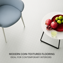 Light Gray Non-Slip Heavy Duty Rubber Flooring Roll – Studded Dot Penny Pattern 3mm–6mm Thick R11 Slip Rated, Oil Resistant