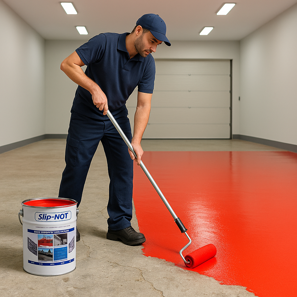 Rosy Brown Anti Slip Polyurethane Garage Floor Paint Resin Based High Build