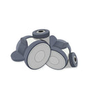 Gray 75mm Designer Twin Wheel Castor Swivel & Braked Single M12 Bolt Fitting