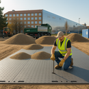 Dim Gray High-Strength DeckTuff™ Access Mat Non-Slip, 20 Tonne Capacity Ideal for Groundworks Utilities