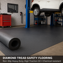 Dark Slate Gray Non-Slip Diamond Tread Safety Flooring – Heavy-Duty Rubber Matting Linear Metre