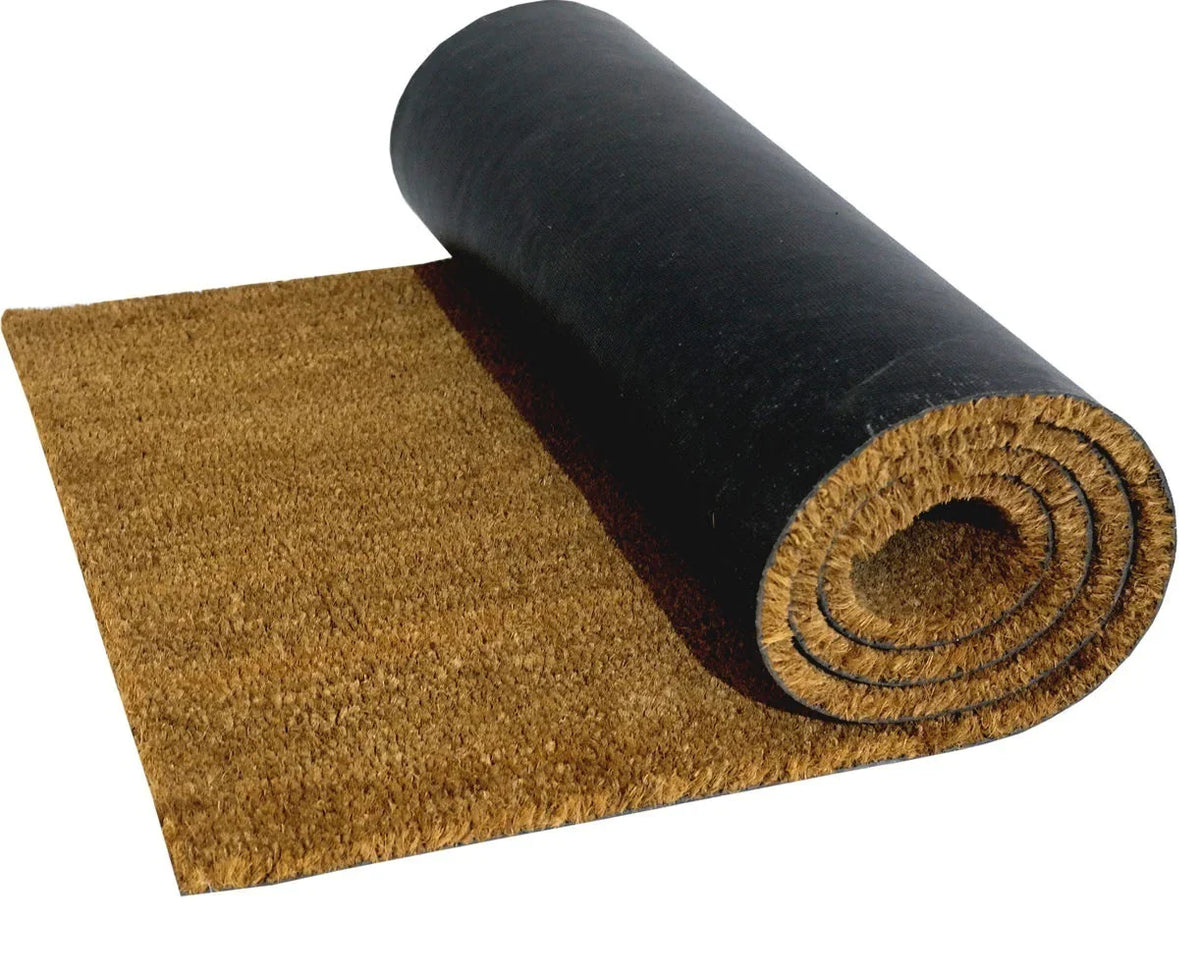 Sienna Coir Entrance Matting Roll – Natural Coconut 17mm – 1m or 2m Wide – Cut to Size – Indoor/Outdoor Mat with PVC Backing