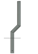 Slate Gray 1100 mm Cranked Safety Bollard – High-Impact Steel Offset Bollard for Vehicle & Structure Protectio
