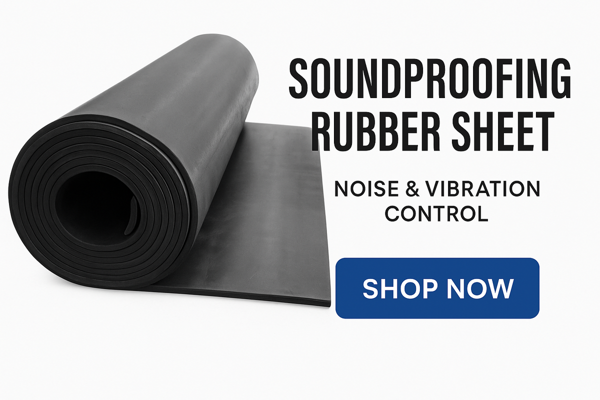 White Smoke Acoustic Soundproofing Rubber Sheet – Up to 80dB Noise Reduction | Heavy-Duty Industrial Sound Deadening Matting