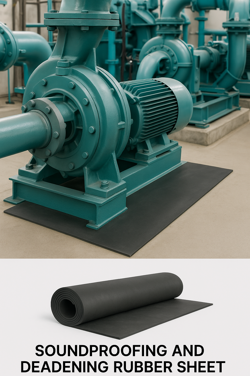 Light Gray Acoustic Soundproofing Rubber Sheet – Up to 80dB Noise Reduction | Heavy-Duty Industrial Sound Deadening Matting