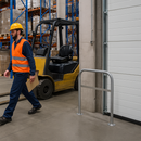 Dim Gray Heavy-Duty Stainless Steel Door Guard Stopper with Shock-Absorbing Rubber Protection – 48mm Diameter