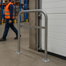 Dim Gray Heavy-Duty Stainless Steel Door Guard Stopper with Shock-Absorbing Rubber Protection – 48mm Diameter