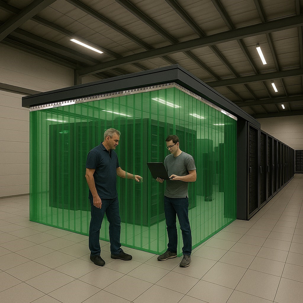 Dark Slate Gray Anti-Static PVC Strip Curtains – Hook-On Kit for Data Centres & Server Rooms | Static-Safe & Energy-Efficient