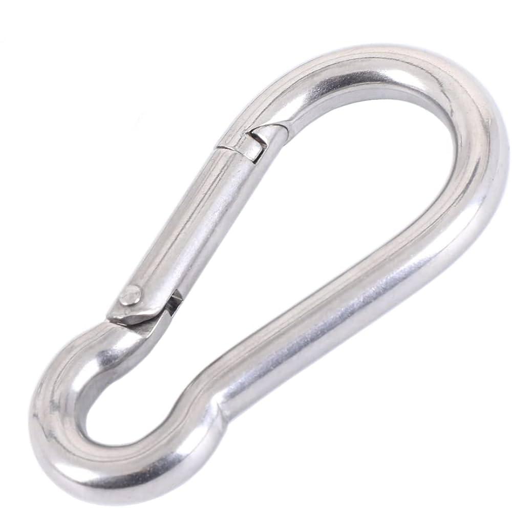 Light Gray Carbine Clip For Securing Netting to Wire Rope