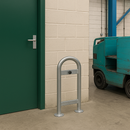 Rosy Brown 48mm Diameter Door Guard – Heavy Duty Steel Door Stop with Rubber Shock Absorber | Wall Protection for Commercial & Industrial Use