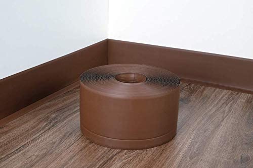 10M PVC Flexible Skirting Board 100mm x 25mm For Bathroom And Kitchen Surfaces
