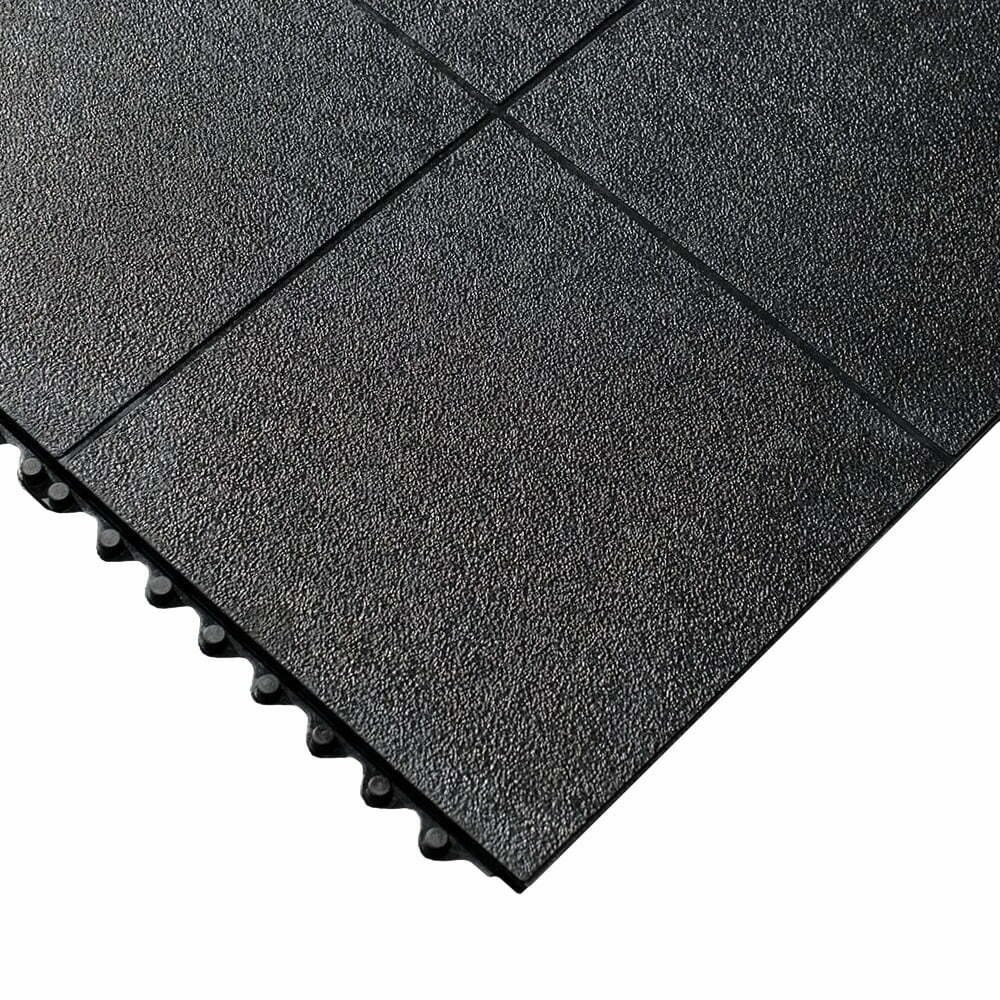 Dark Slate Gray Heavy-Duty Interlocking Rubber Playground Mats – Black, 36" x 36" x 16mm – Non-Slip, Shock-Absorbing, Safety Flooring