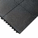 Dark Slate Gray Heavy-Duty Interlocking Rubber Playground Mats – Black, 36" x 36" x 16mm – Non-Slip, Shock-Absorbing, Safety Flooring