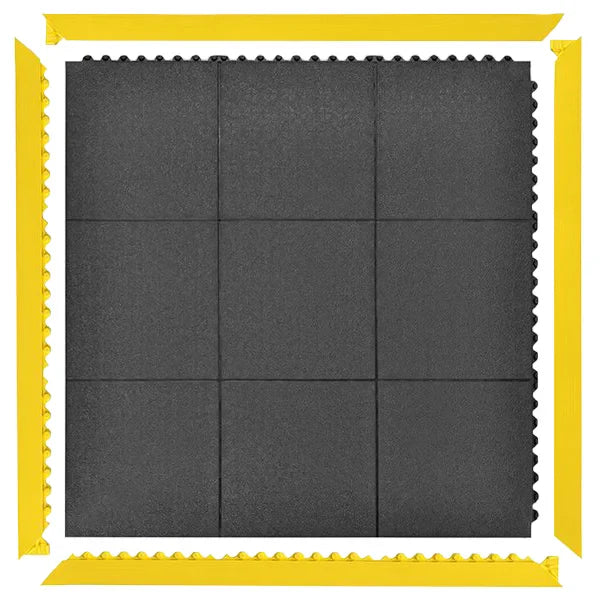 Dark Slate Gray Heavy-Duty Interlocking Rubber Playground Mats – Black, 36" x 36" x 16mm – Non-Slip, Shock-Absorbing, Safety Flooring