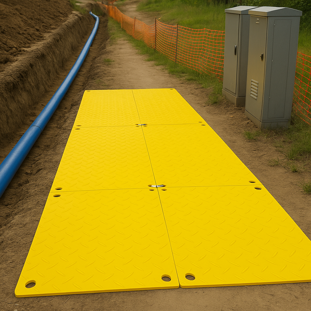 Gold EcoStak™ Heavy-Duty Access Mat for Plant, Machinery & Worksites