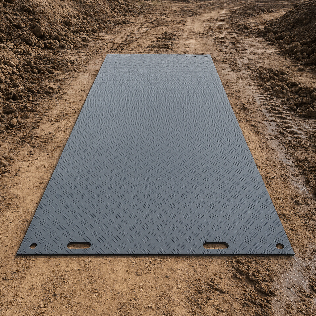 Dim Gray High-Strength DeckTuff™ Access Mat Non-Slip, 20 Tonne Capacity Ideal for Groundworks Utilities
