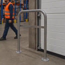 Heavy-Duty Stainless Steel Door Guard Stopper with Shock-Absorbing Rubber Protection – 48mm Diameter