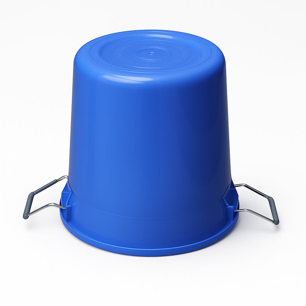 Royal Blue 30 Litre Blue UN Approved Plastic Pail with Lever Ring Closure and Black Lid – Heavy-Duty Storage Container