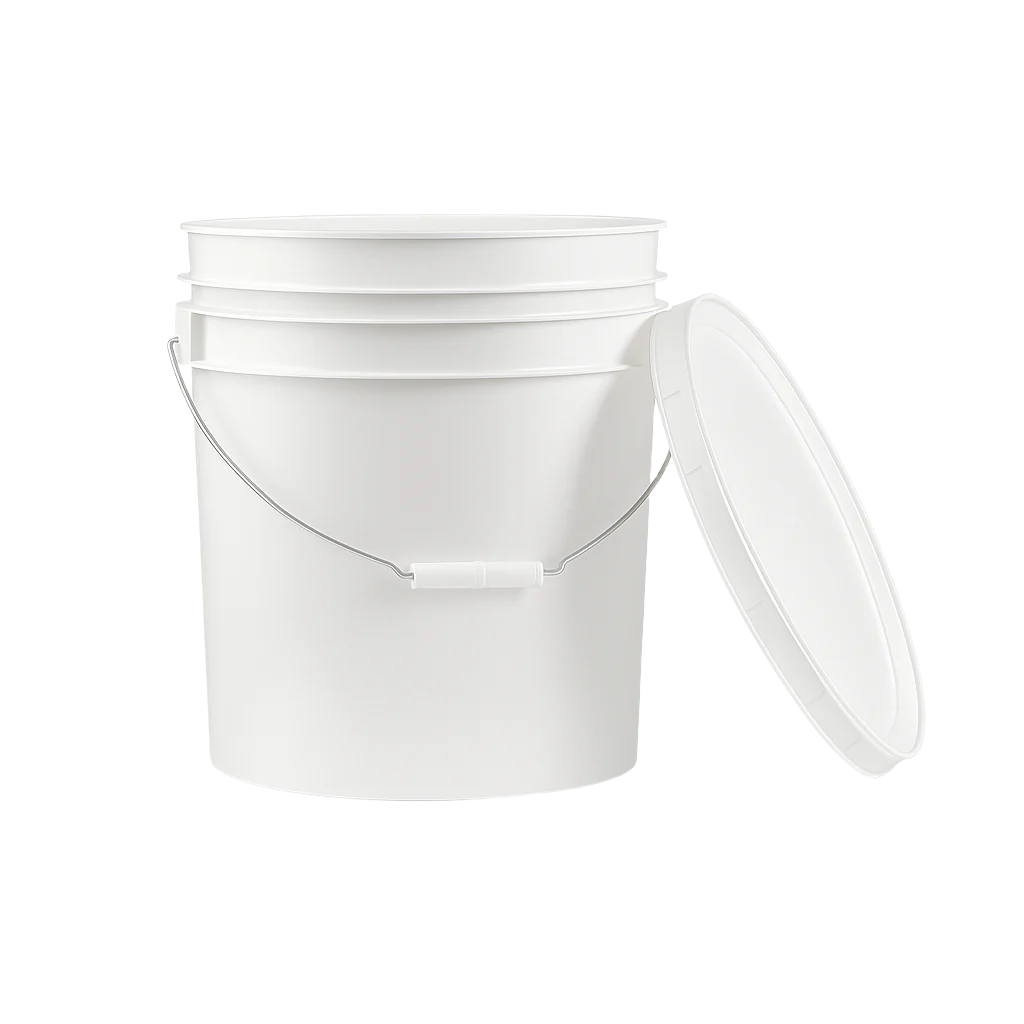 Lavender White Heavyweight Plastic Pail – Durable Bucket with Sturdy Handle for Multi-Purpose Use