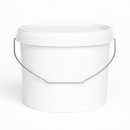 White Smoke 6 Litre Oval White Plastic Buckets/Pails with Secure Lid – Food Grade & Durable