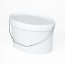 White Smoke 6 Litre Oval White Plastic Buckets/Pails with Secure Lid – Food Grade & Durable